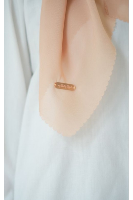 Hijab Segi 4 Double Haikon Lasercut Tan